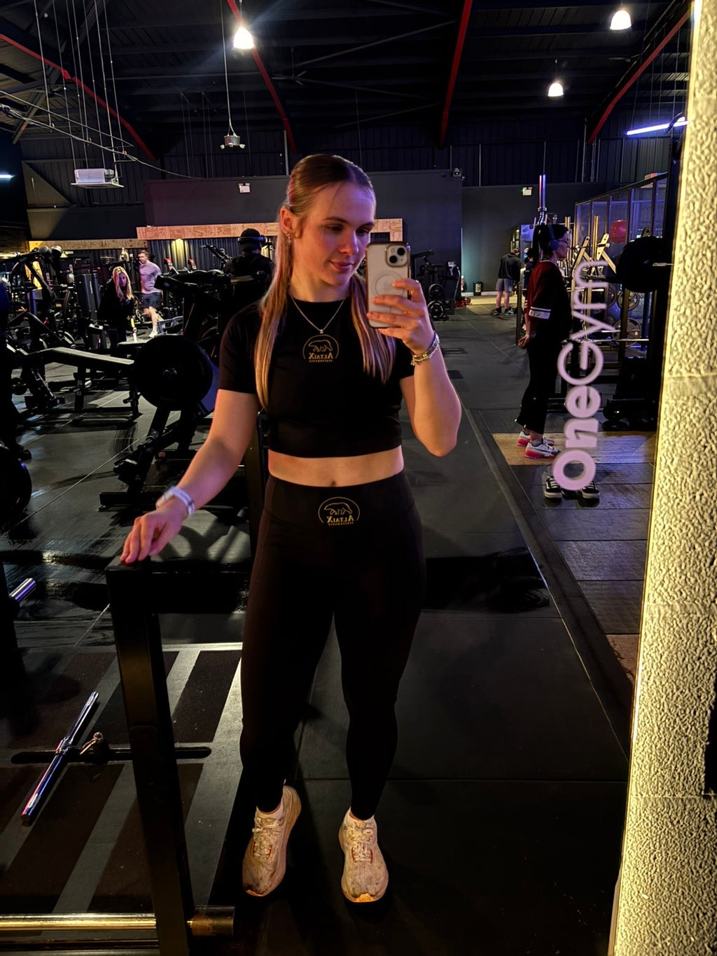 First Edition Women’s Performance Set | Crop Top + High-Waist Leggings (Black/Gold)