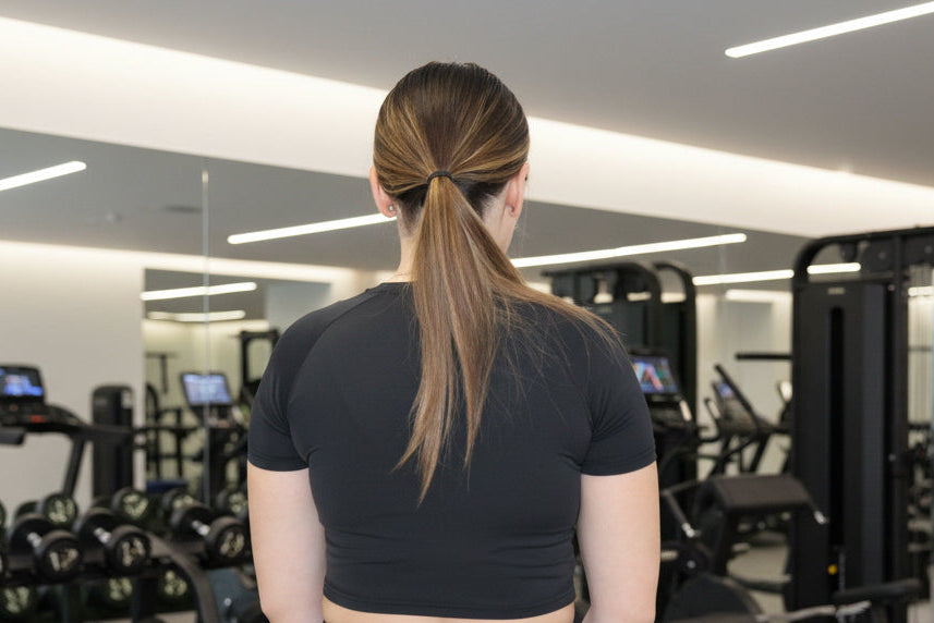 First Edition Women’s Performance Crop Top (Black/Gold)